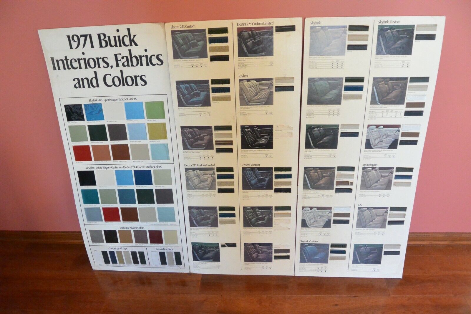 Vintage 1971 Buick Car Dealer Brochure Color Chart Interior Samples
