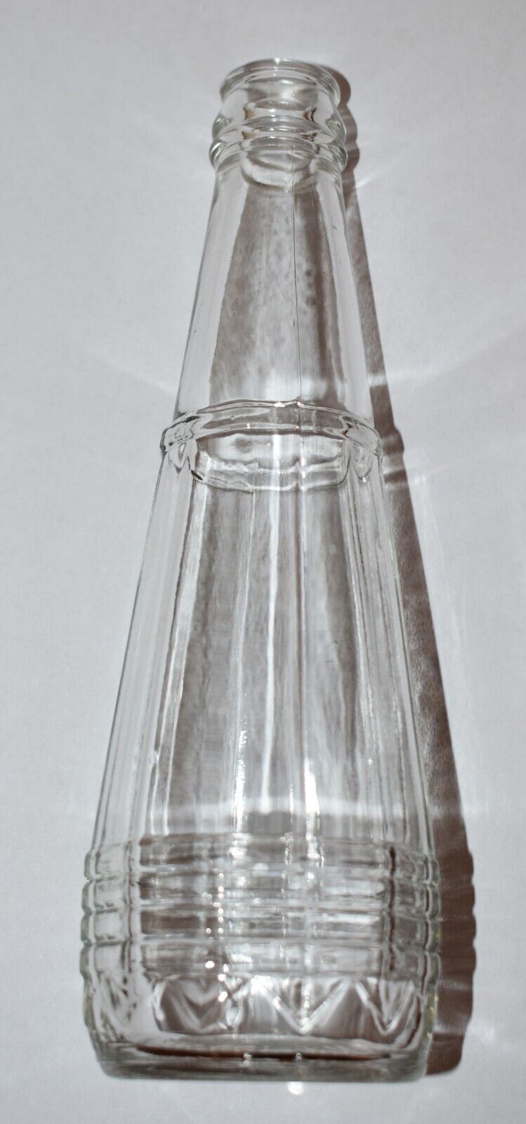 Vintage 1949 Catsup Bottle RJ Ritter Paneled Ribbed and Half Diamond Glass