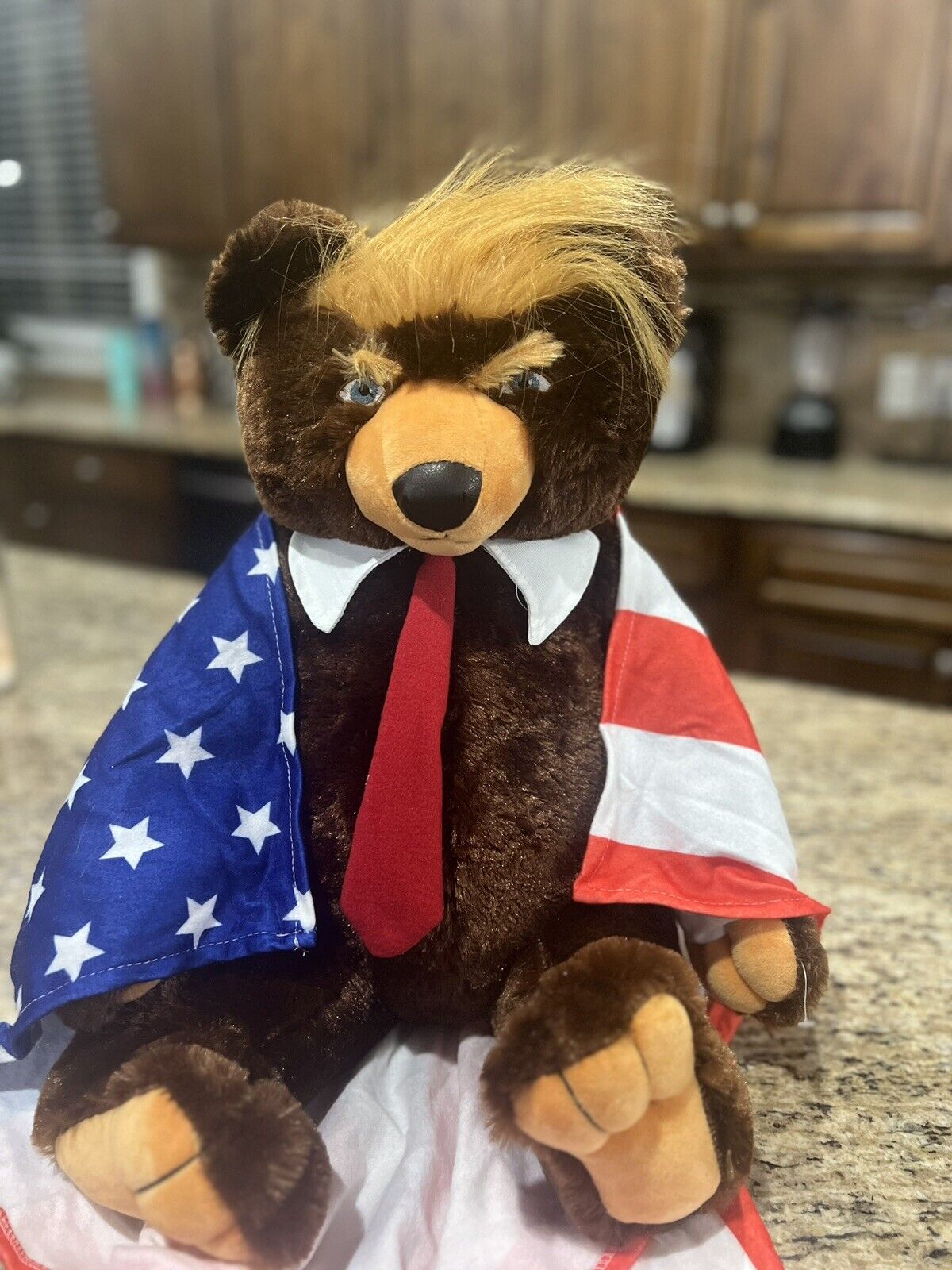 TRUMPY BEAR Deluxe 22” Donald Trump Teddy Bear Plush With American Flag Cape