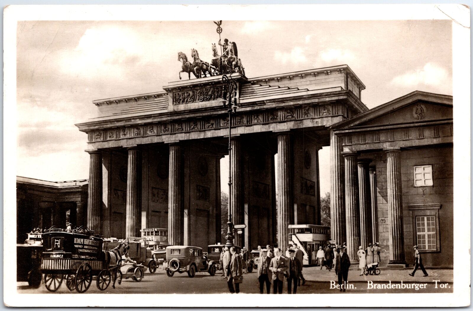 VINTAGE POSTCARD REAL PHOTO RPPC THE BRANDENBURGER GATE BERLIN GERMANY 1931