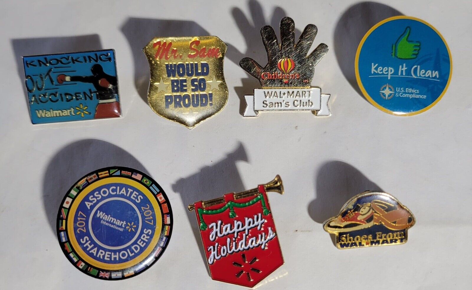Wal-Mart Store Associate Lapel Pins Lot Of 7 Sam Would Be So Proud Shareholders 