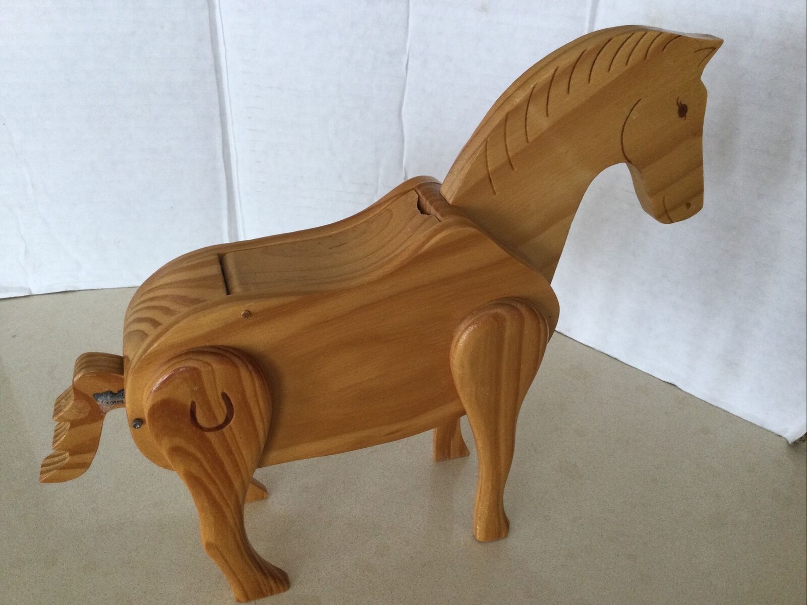 Wood Trojan Horse. 10” Tall. 12” Long. Approx. 3” Wide.