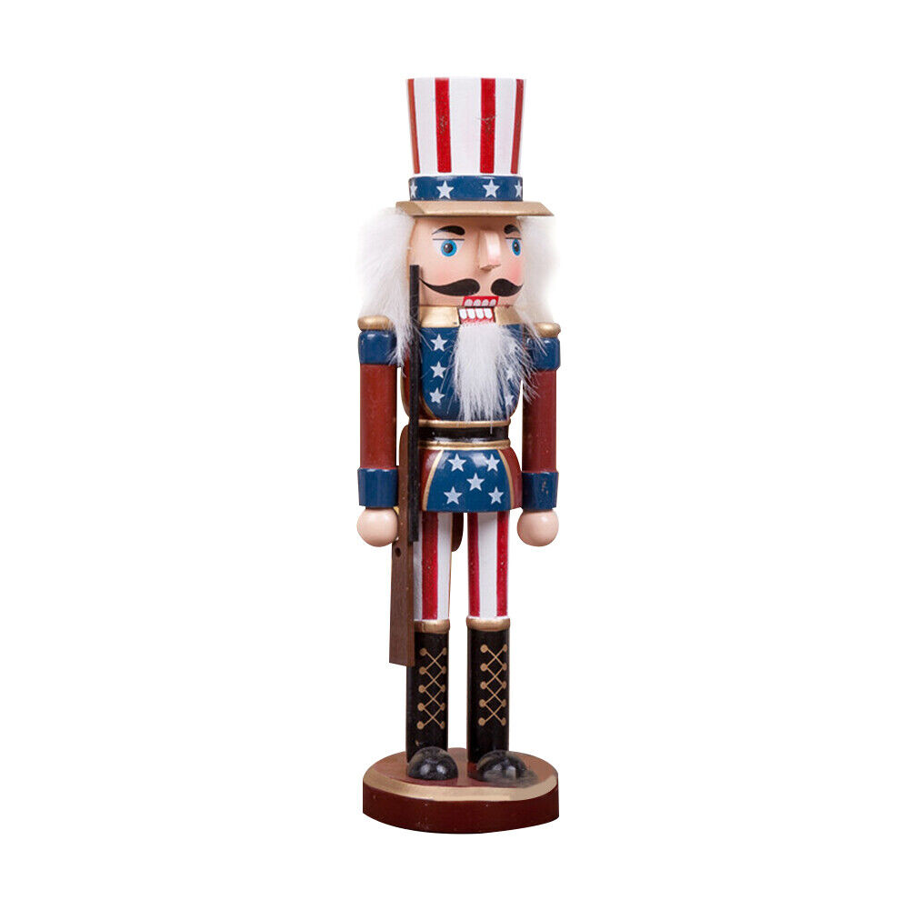 Nutcracker Soldier Figurine 25CM/9.84IN Wooden Puppet Ornament Craft Decor