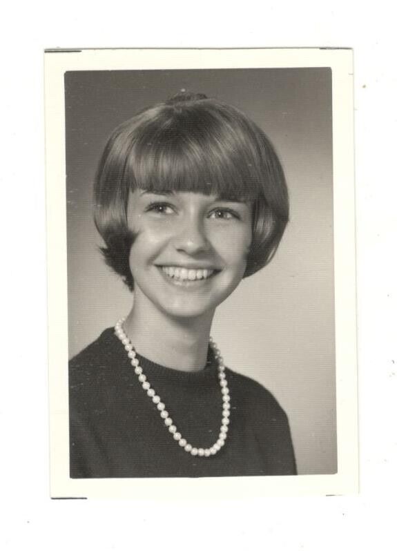 Vintage 1966 Photo Pretty Young Woman High School Portrait 1960's ACR4