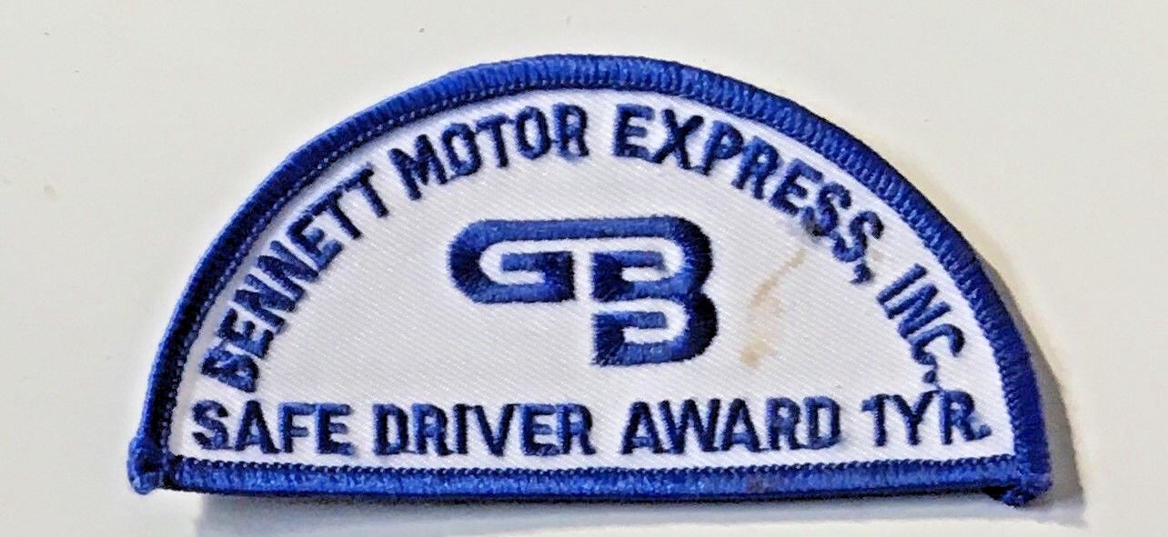 Bennett (George) Motor Express Inc (GB) safe driver 1 yr patch 2X4-1/4 #3157
