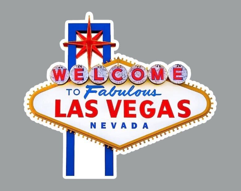 Welcome to Fabulous Las Vegas Sign Die Cut Glossy Fridge Magnet
