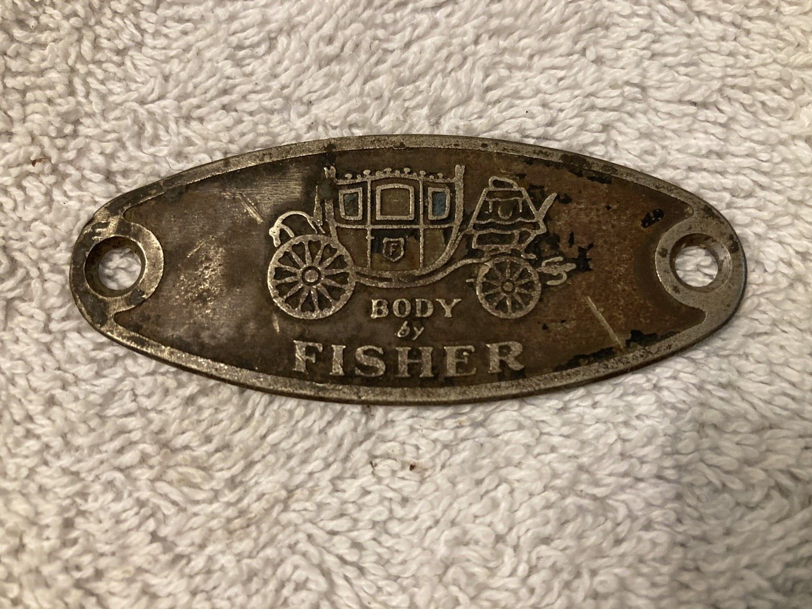 Vintage c.1930-50 BODY BY FISHER Body Tag ID General Motors GM Coachmaker Badge