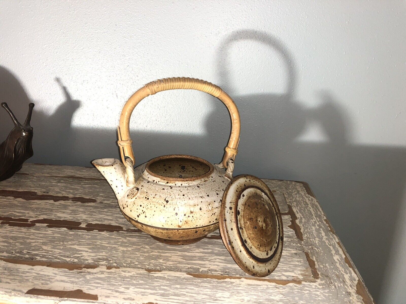 Antique Pottery Teapot Signed