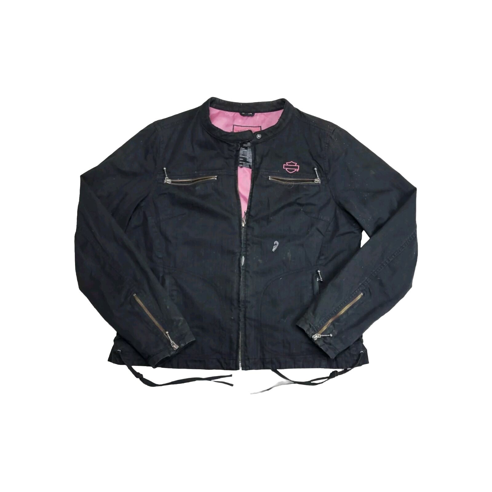 Vintage Harley Davidson Biker Jacket Women\'s Size XL Lined Pink