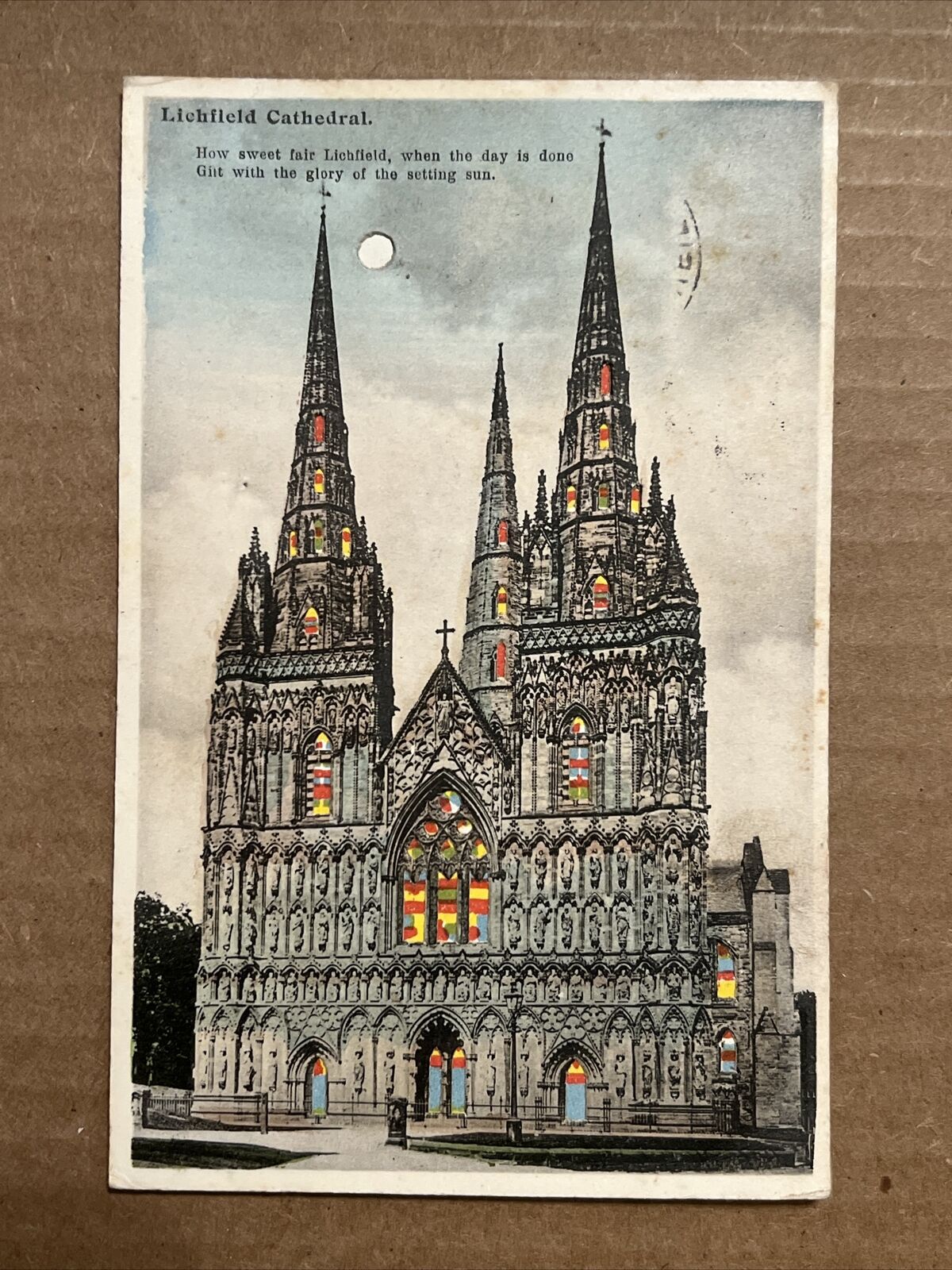 1905 Vintage Postcard Lichfield Cathedral from N.W. UK London Britain England