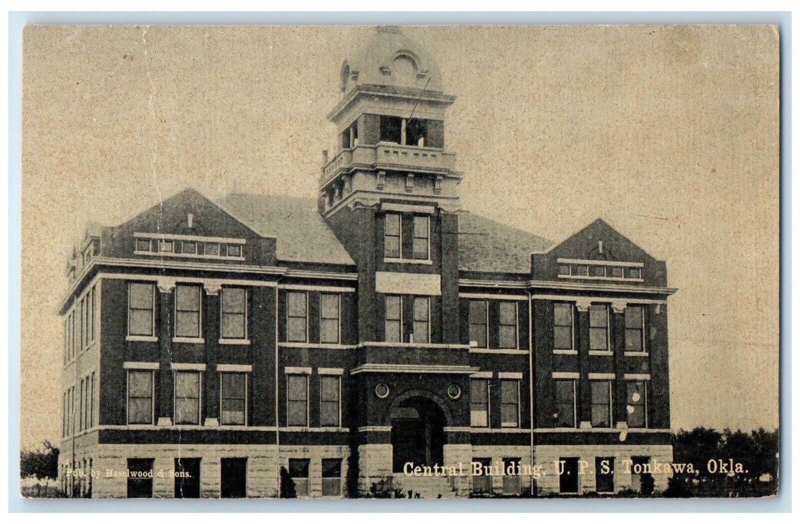 c1910's Central Building Street View UPS Tonkawa Oklahoma OK Antique Postcard