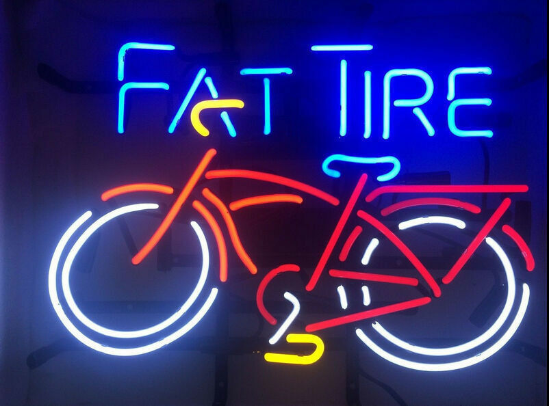 Custom Handmade Made Fat Tire Bike Lamp Neon Light Sign Beer Cave Gift 24