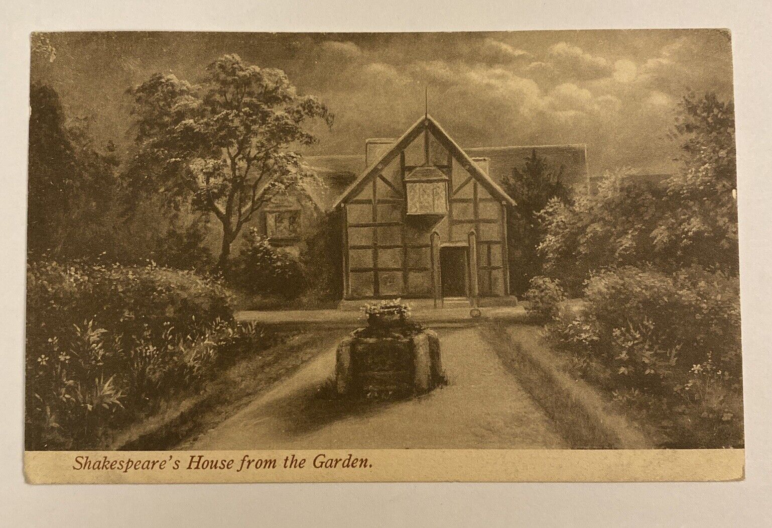 Vintage Postcard Shakespeare’s House from the Garden