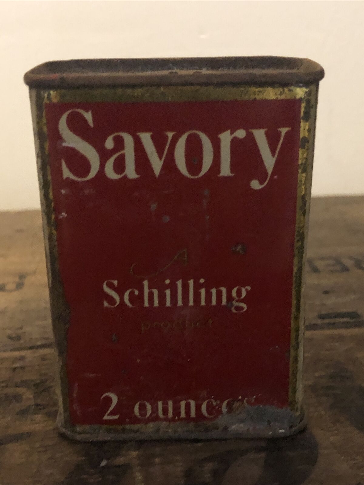 Vintage 1930s Savory Schilling 2 ounces Tin