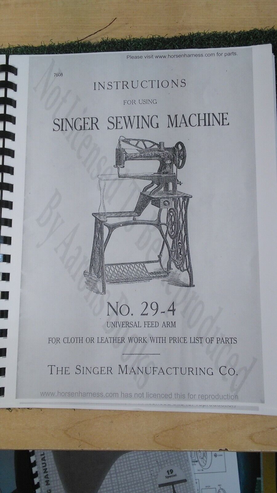 Singer 29-4 Cobbler Instruction Manual