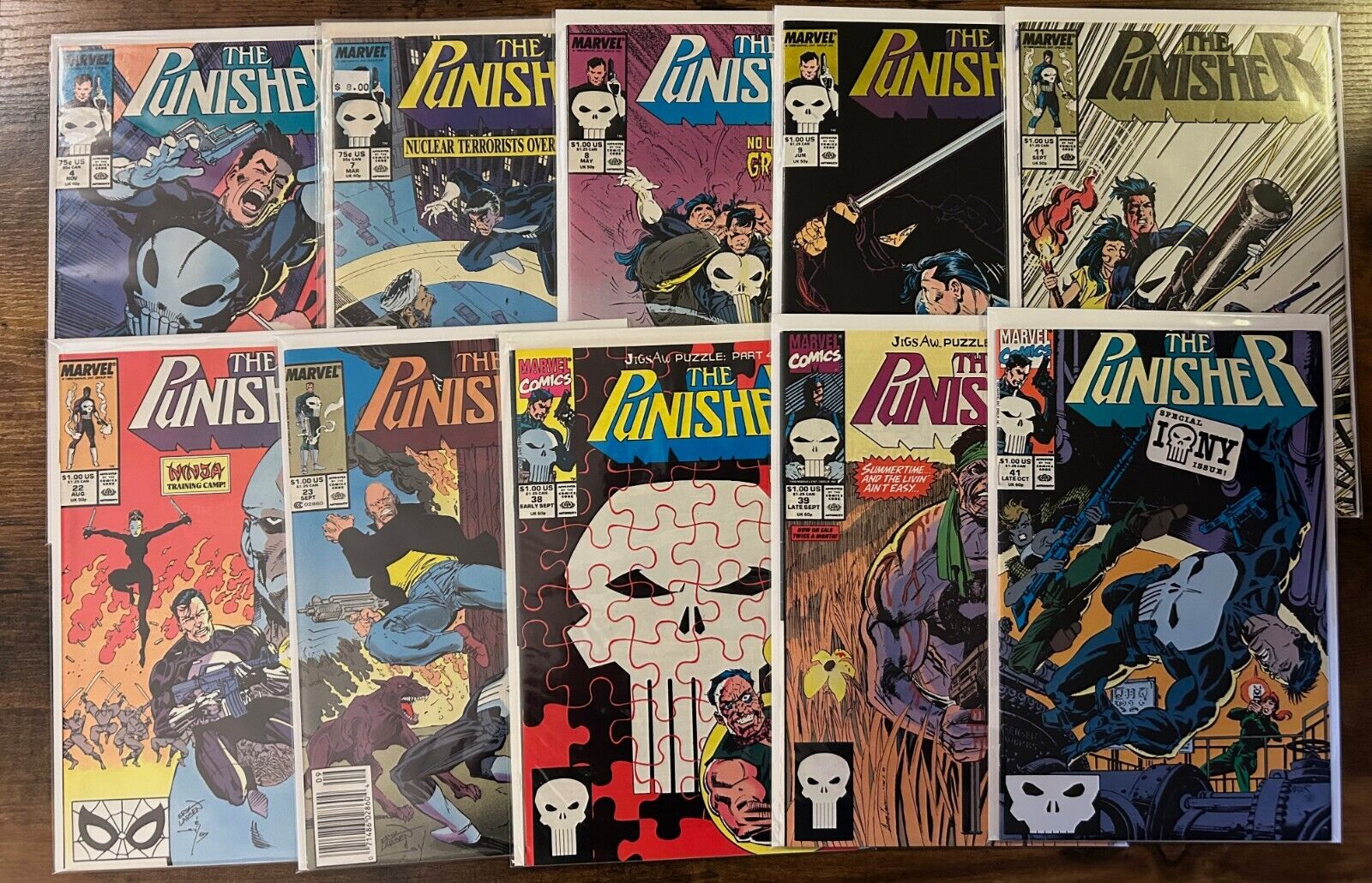 Lot Of 10 Punisher #4 7 8 9 11 22 23 38 39 41 Marvel Comics (1987-1990)