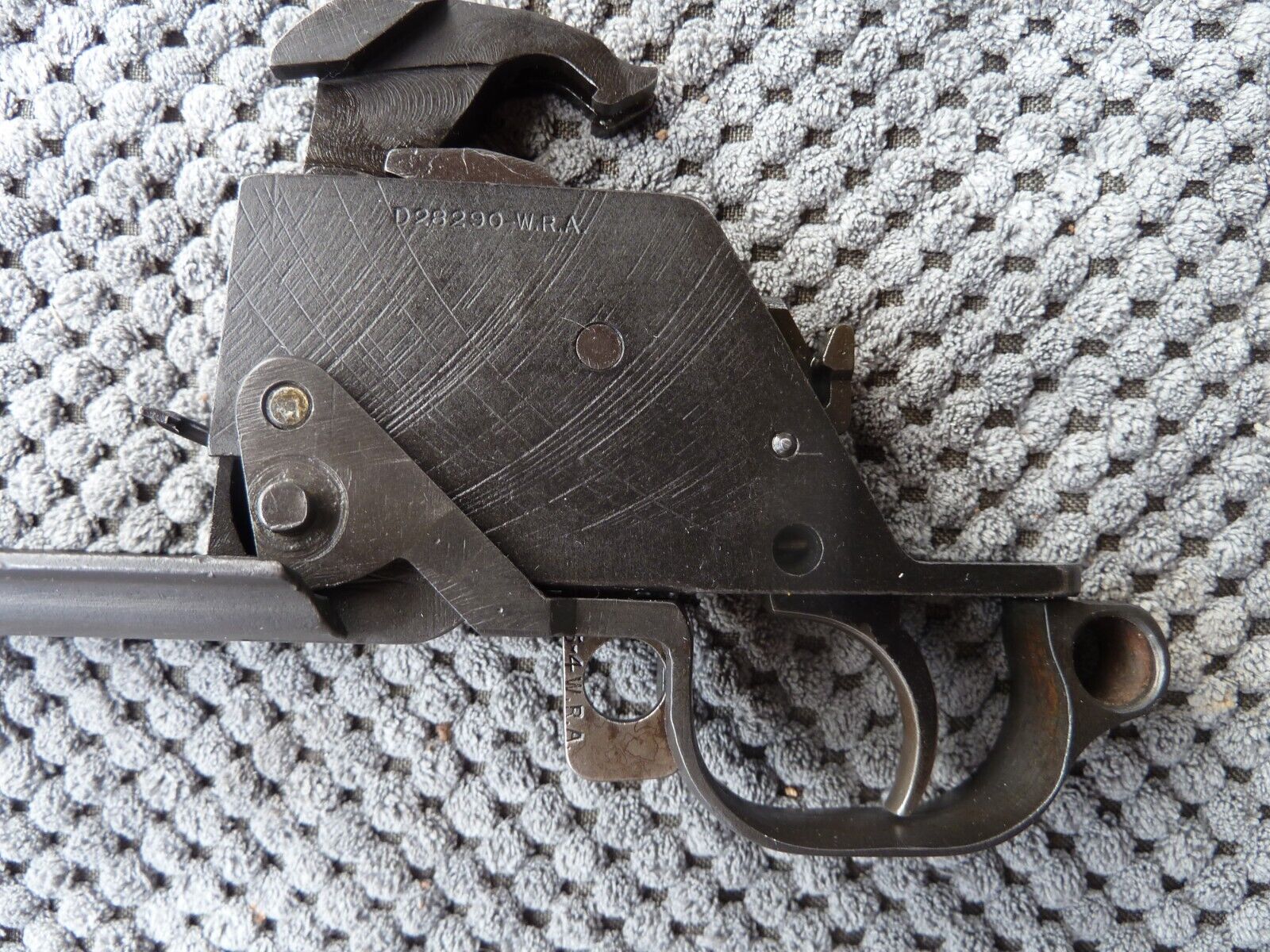 Original USGI WWII M1 Garand Winchester Trigger Group Small Hole Lg Pad Early