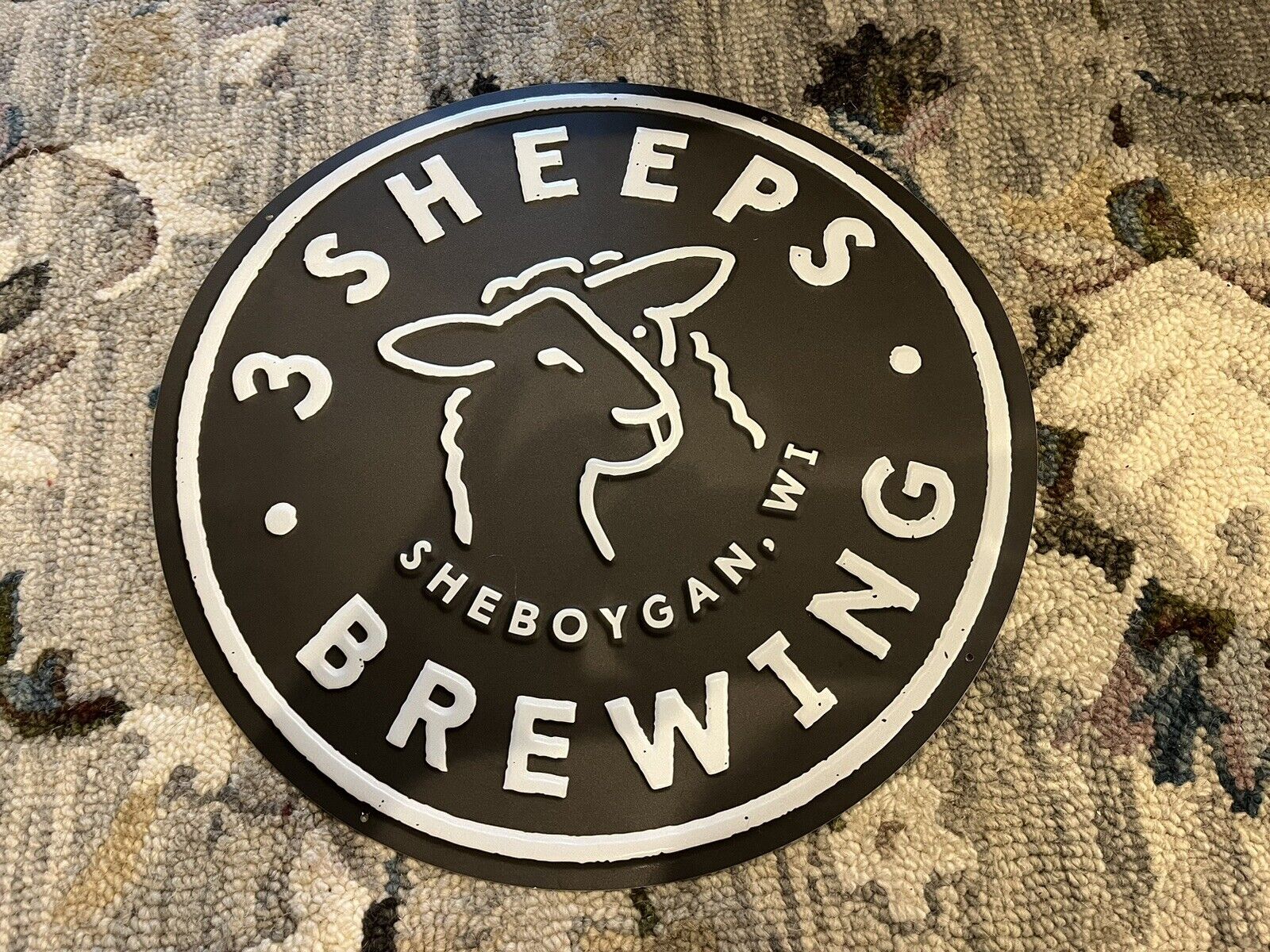 3 SHEEPS BREWING BEER SIGN - SHEBOYGAN, WI 17.5” ADVERTISING SIGN MAN CAVE BAR