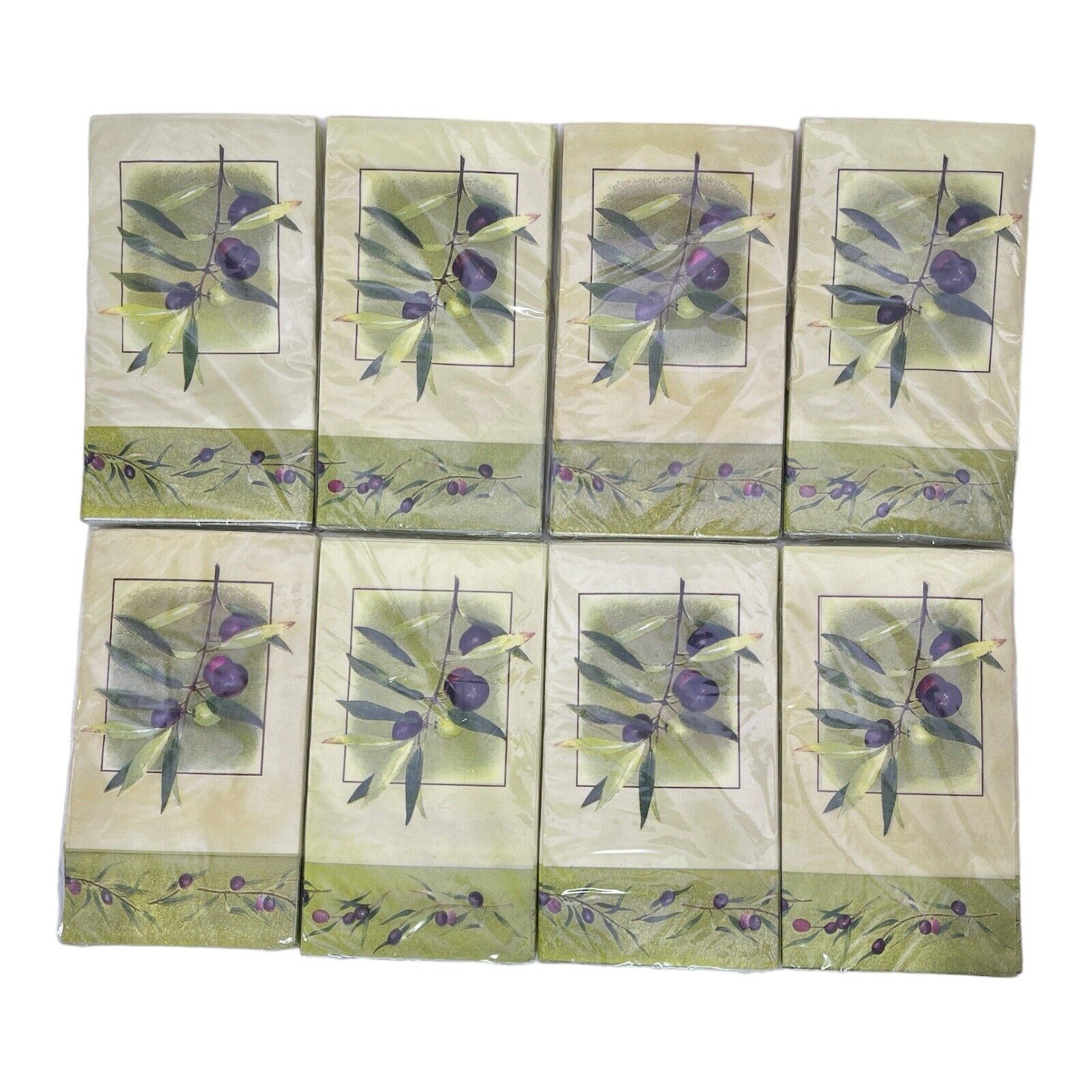 Olive Branch Cocktail Party Napkins 16ct 2 Ply Lot of 8