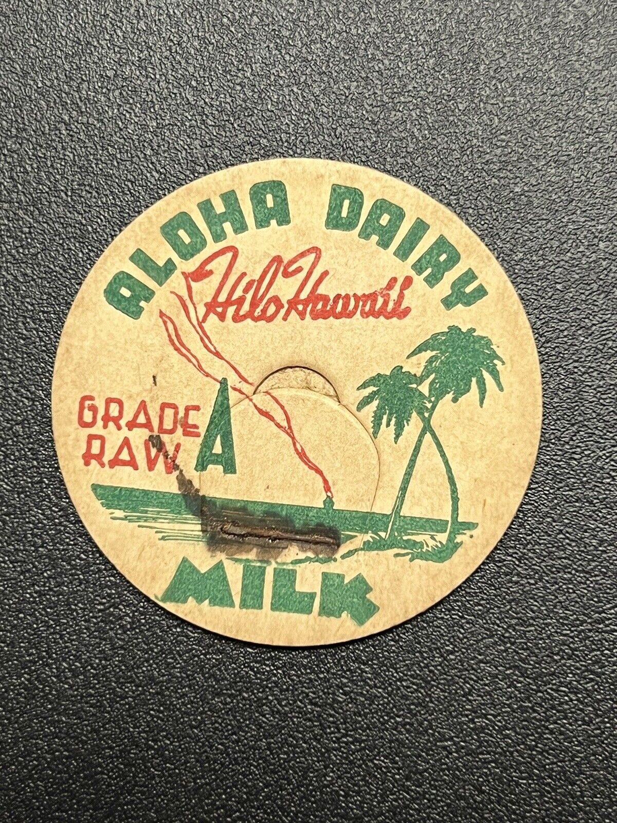 Hawaii Milk Cap - Aloha Dairy Grade A Raw Milk Hilo Hawaii