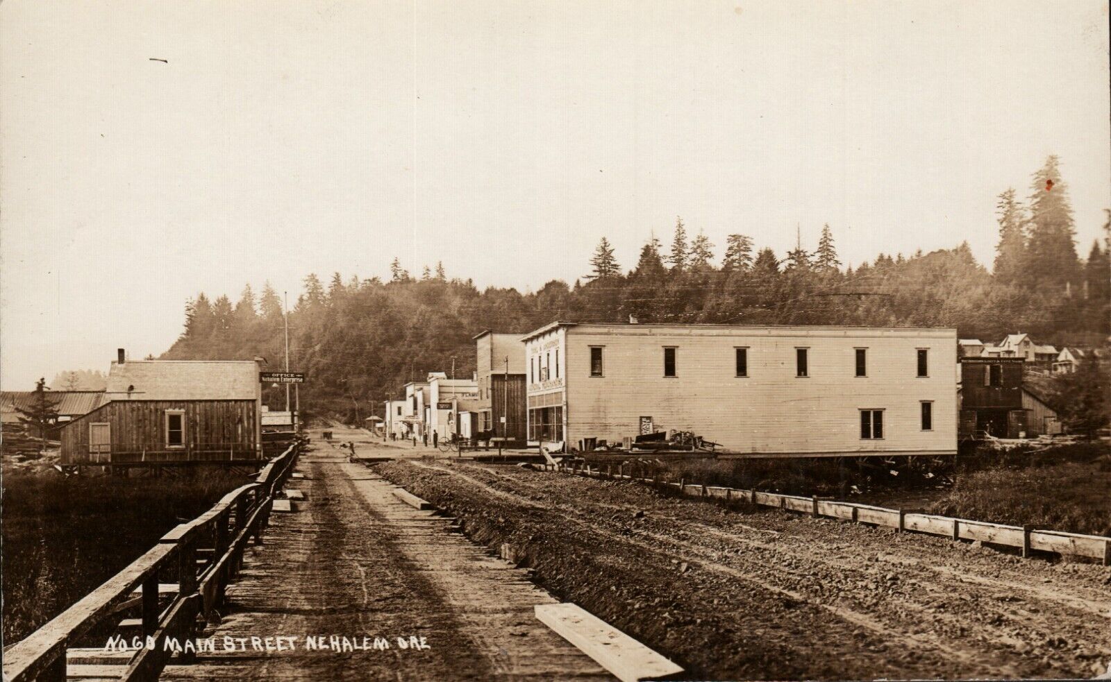 Main Street Nehalem Oregon RPPC Postcard AZO UNP 1904-1918