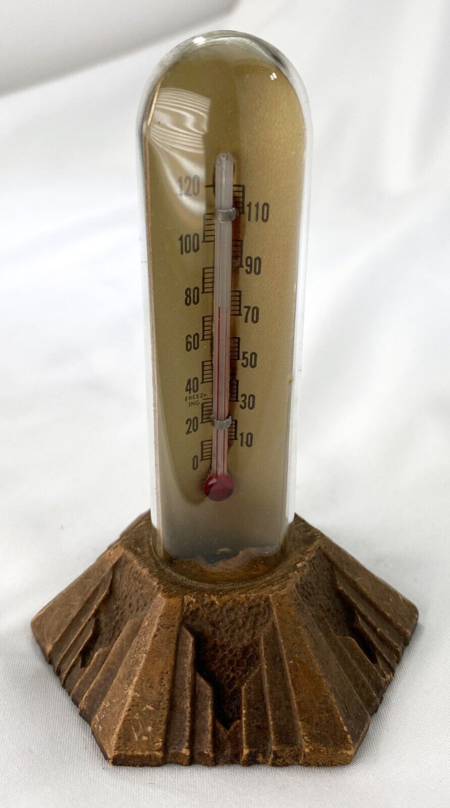 J.H. Becker & Sons Funeral Home Advertising Thermometer 1930s Art Deco Base WI