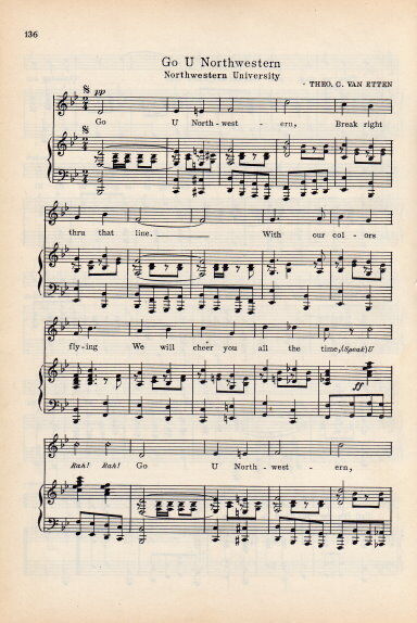 NORTHWESTERN UNIVERSITY Vintage Song Sheet c1932 