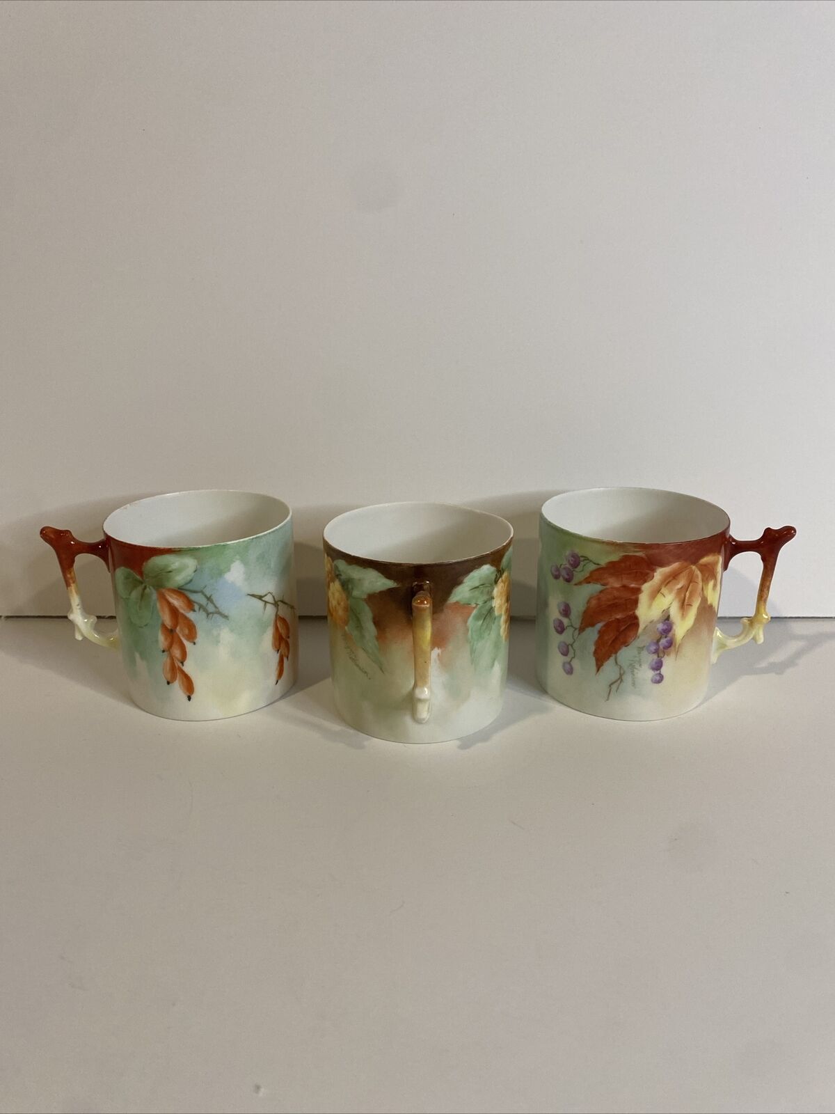 3 Tea Cups RARE 1909-1935 Antique C T Altwasser Fruit Cups Mugs Made in Germany