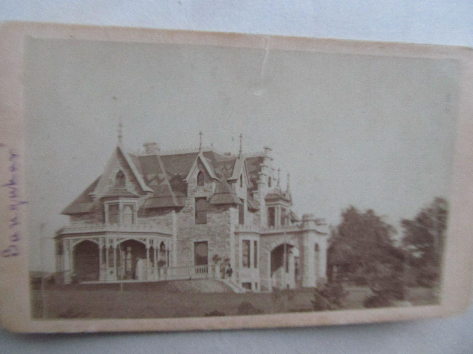 Very Rare c1860 Antique Carte de Visite OUTSIDE PHOTO of Scranton, Penn. Mansion