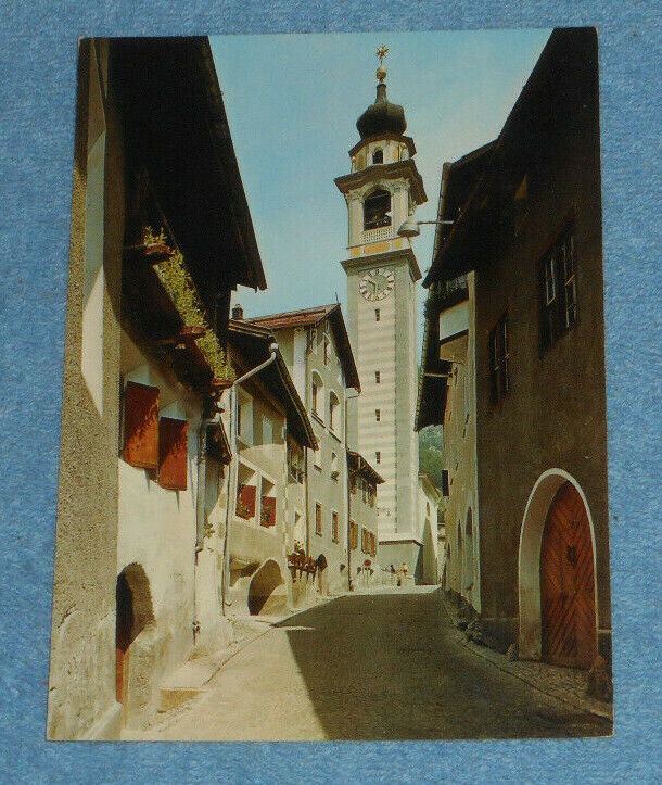 Vintage Postcard Upper Engadine Village Samaden Samedan Switzerland