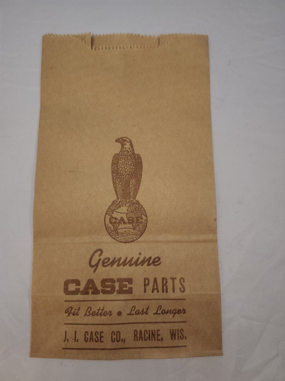 Vintage 1940\'s Era J.I. Case Company Racine WI Paper Parts Bag Graphic
