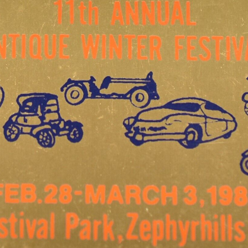 1985 Car Show Meet Antique Winter Festival Park Zephyrhills Florida Plaque