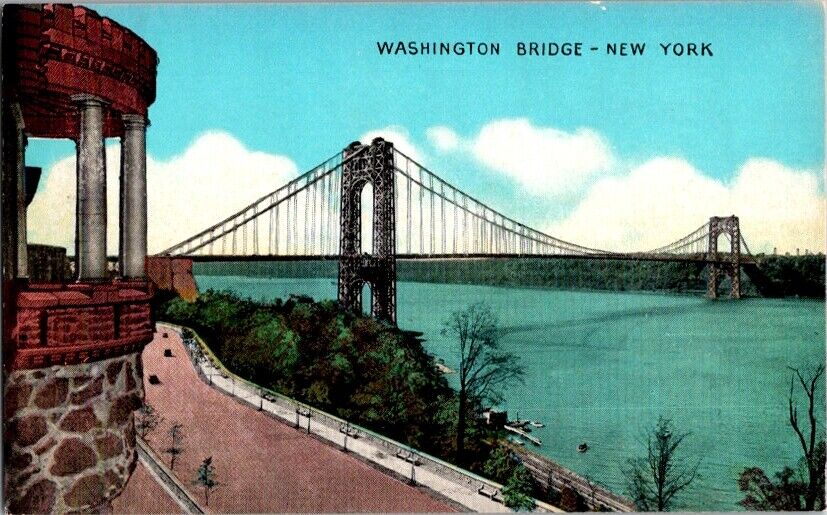 Vintage Postcard Washington Bridge New York City NY New York c.1907-1915   K-498