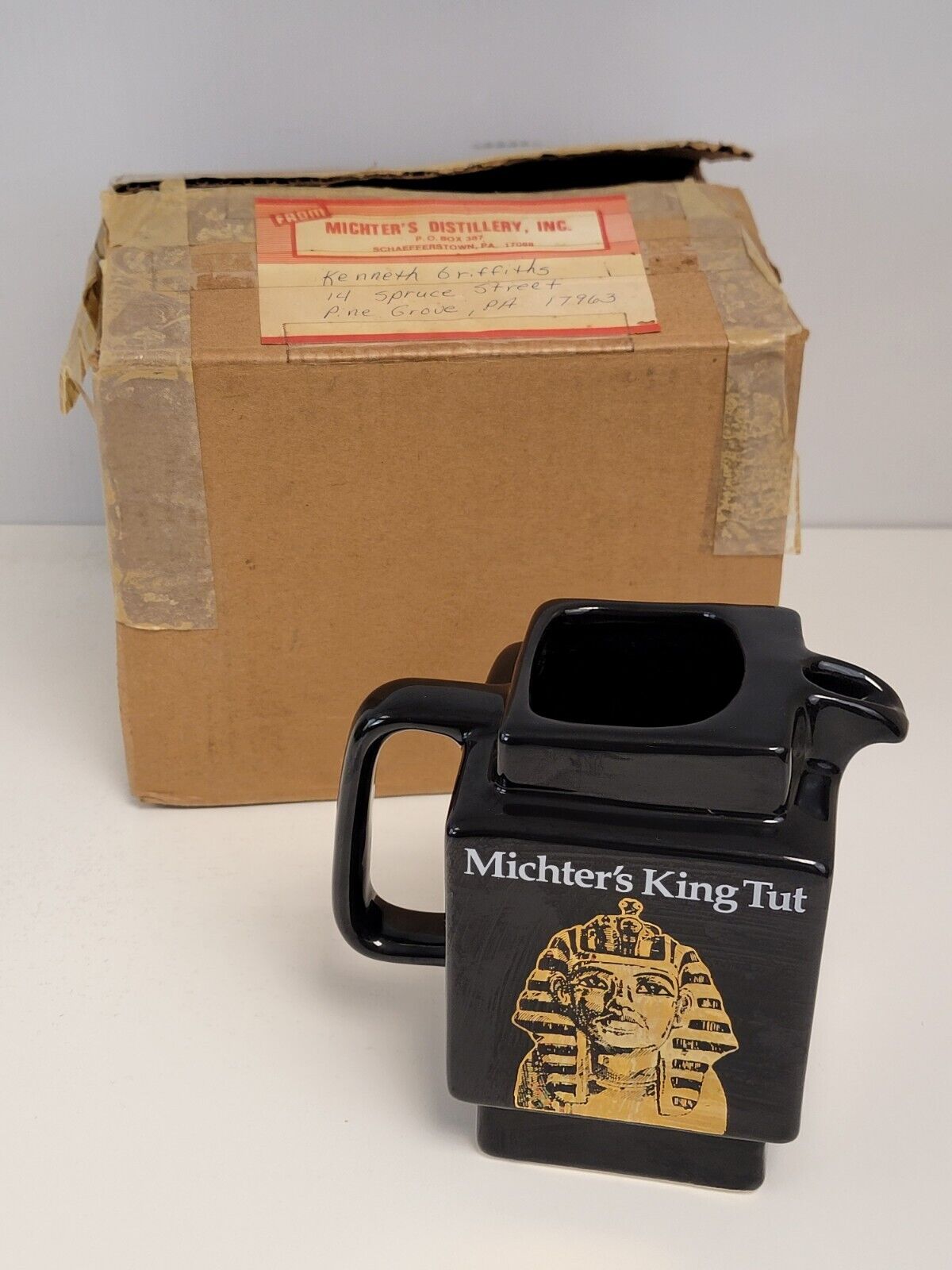 Vintage Michter’s King Tut Whiskey Jug House Ceramic Water Pitcher 1,200 Made