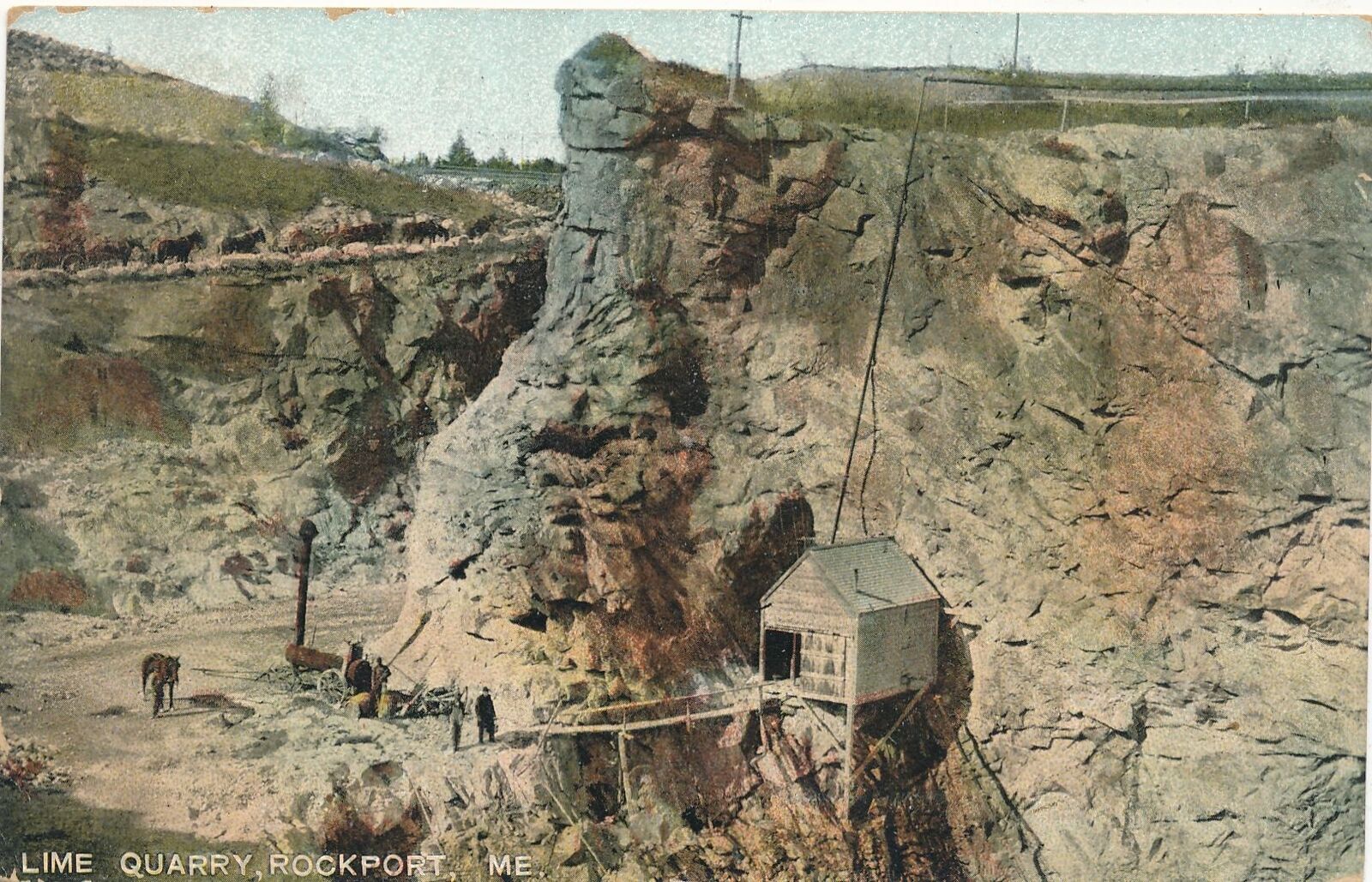 ROCKPORT ME - Lime Quarry Postcard - udb - 1910