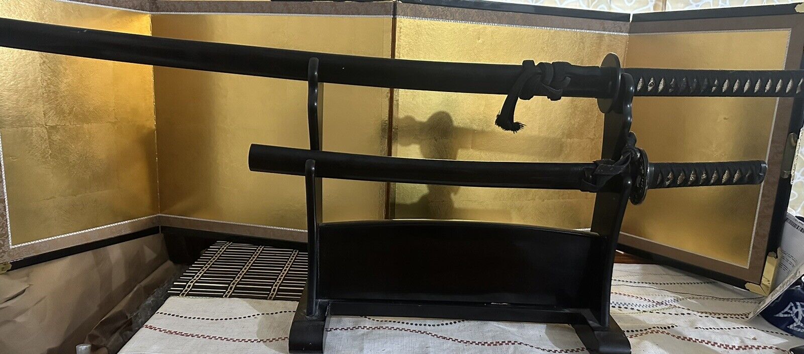 Japanese Old Samurai Sword Set W/stand