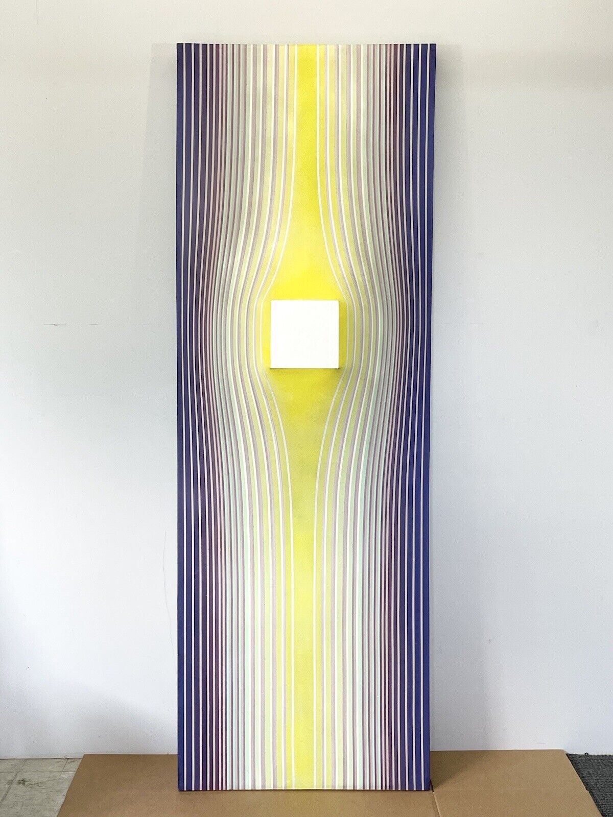 1969 Dui Seid Acrylic Hard Edge Shaped Canvas Geometric Abstraction Op Art