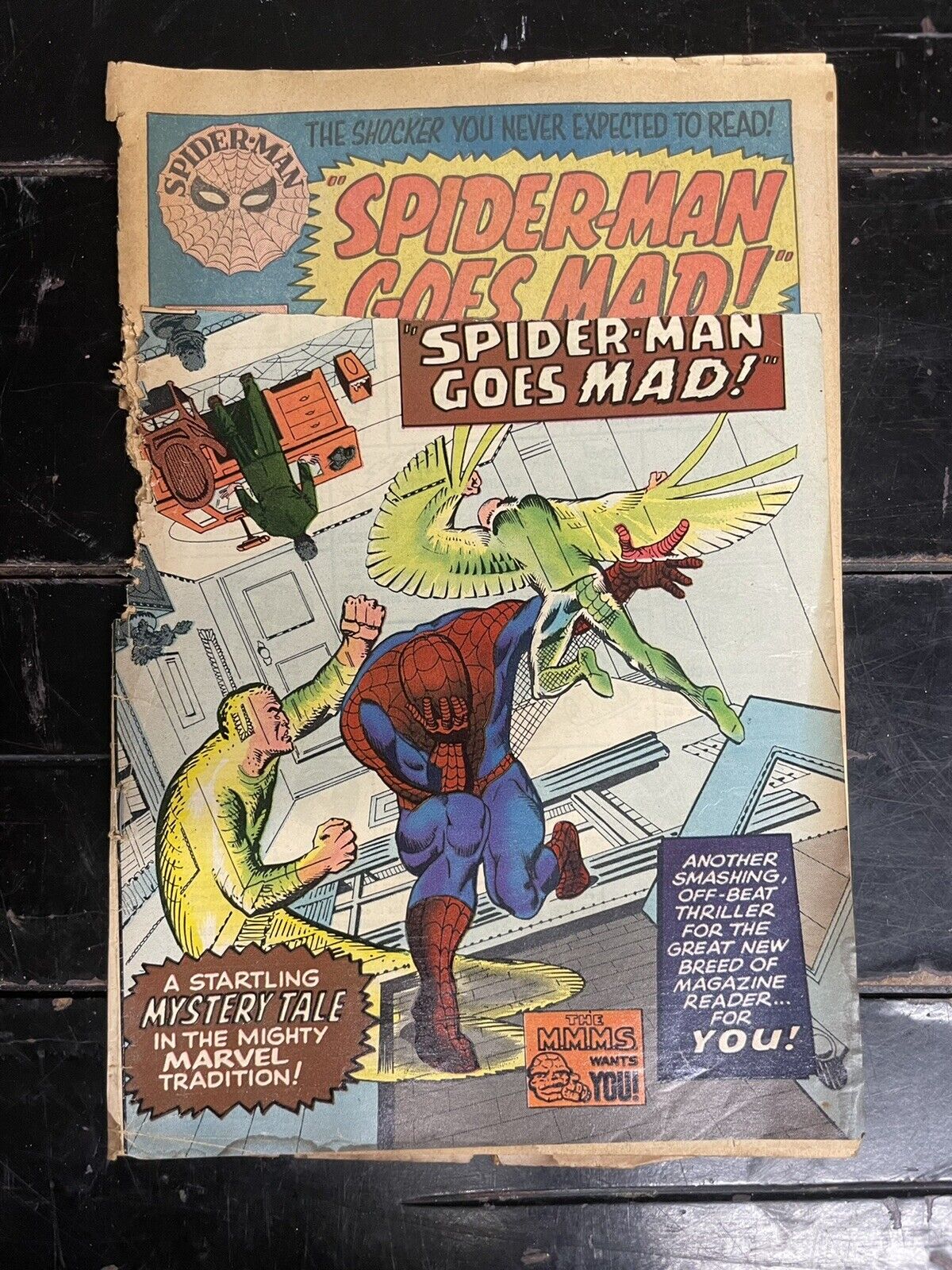 Amazing Spider-Man Goes Mad No. 24 Marvel Comics 1965 Mysterio Imperfect Cover