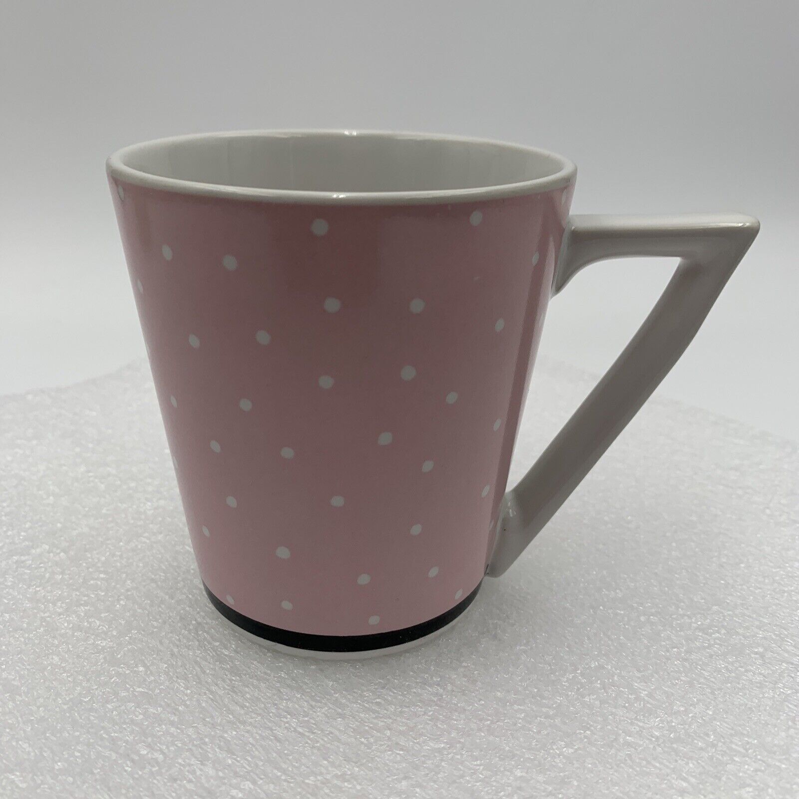 VTG Vandor Coffee Mug 1989 Pink White Polka Dots Graphics Designer Pelzman Japan