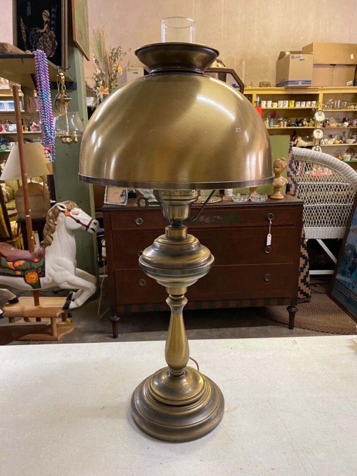 Vintage Brass Student Desk Lamp
