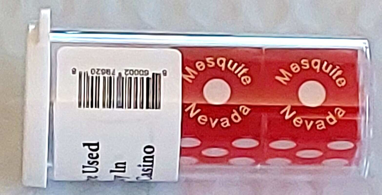 Dice Casino Casablanca Resort Mesquite NV Red Frosted 19mm 1-Pair (2 Dice) #333