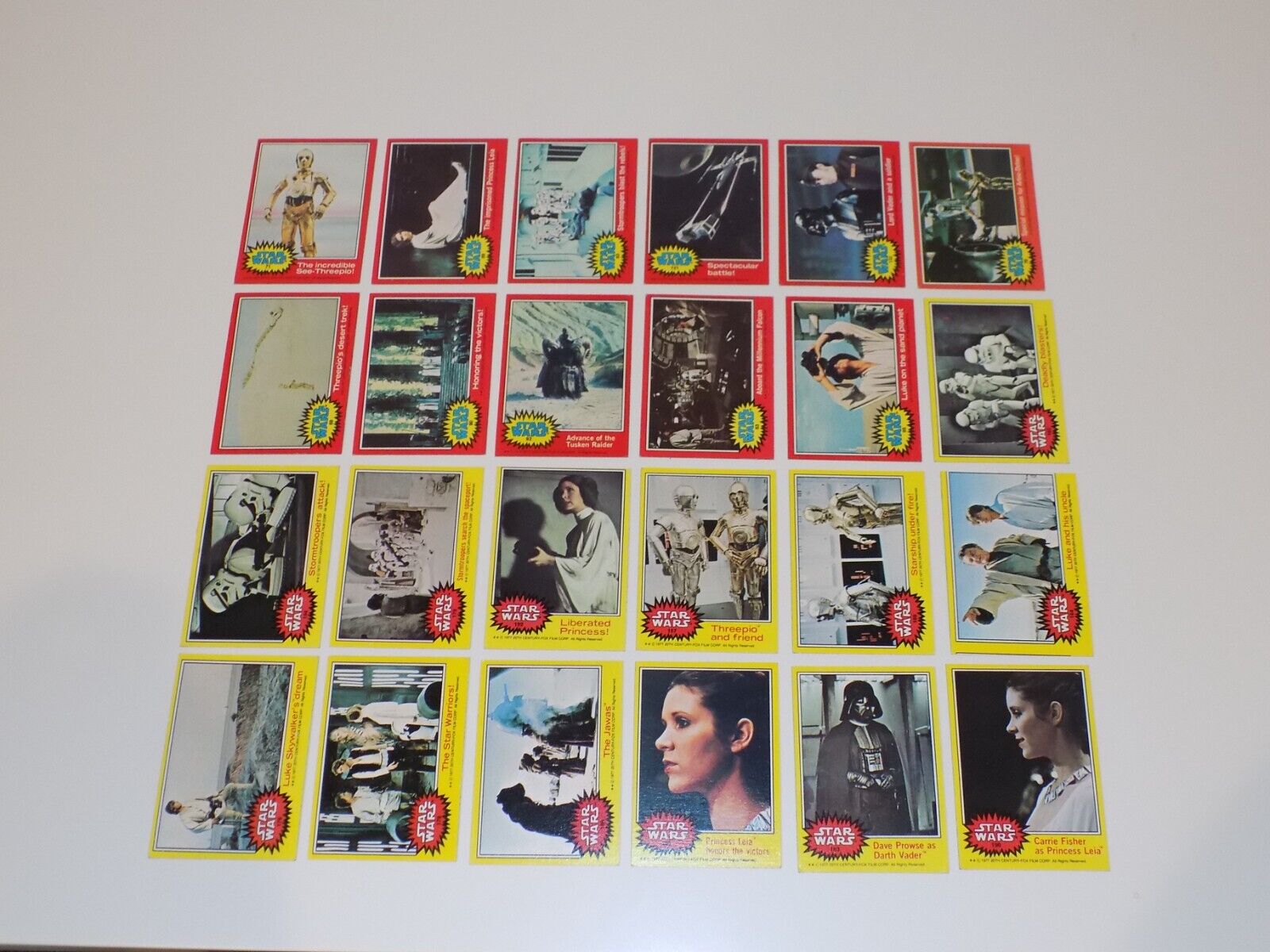 1977 Topps Star Wars Cards Lot of (24) Different Original Vintage No Creases
