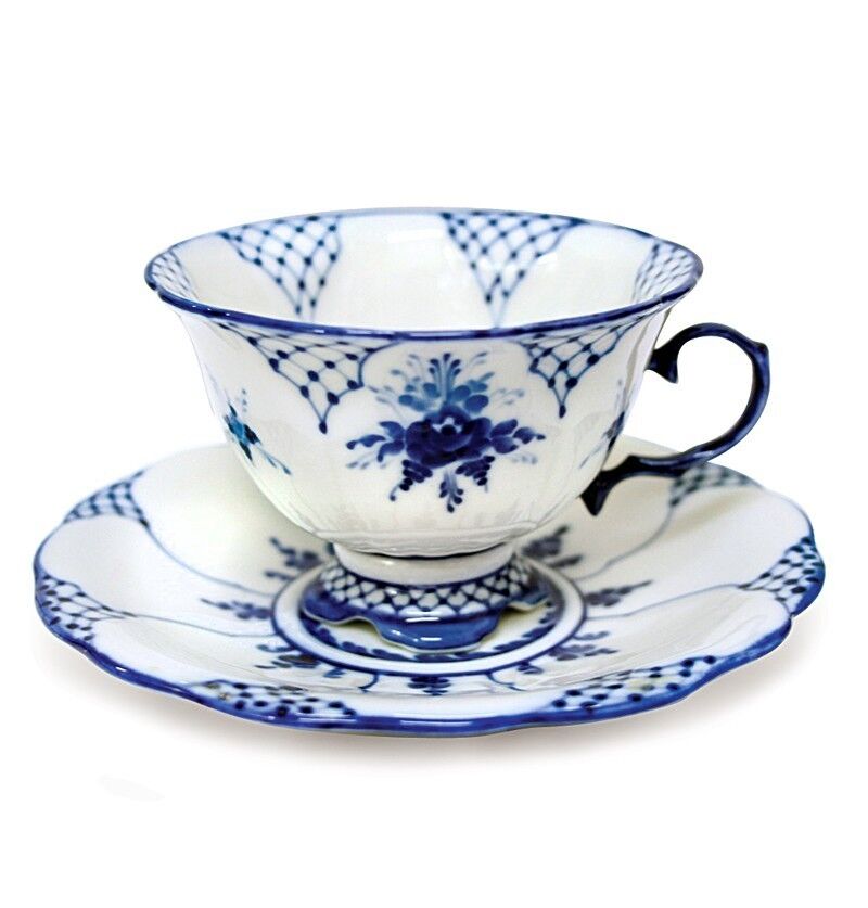 Gzhel Porcelain. Tea Cup and Saucer Set \