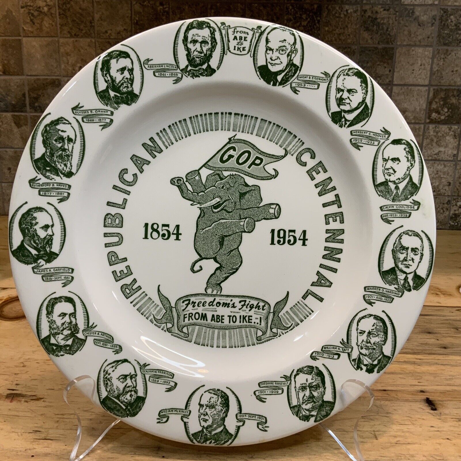 Vintage Republican Party President Political GOP Centennial Collector Plate