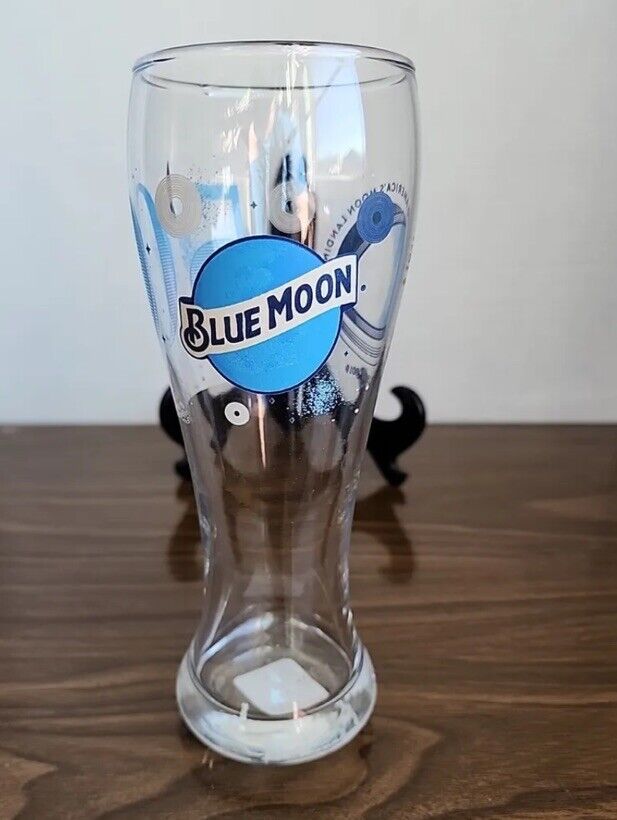 BLUE MOON 50th Anniversary Apollo Landing 8” Pilsner Beer Glass Man Cave Bar Pub