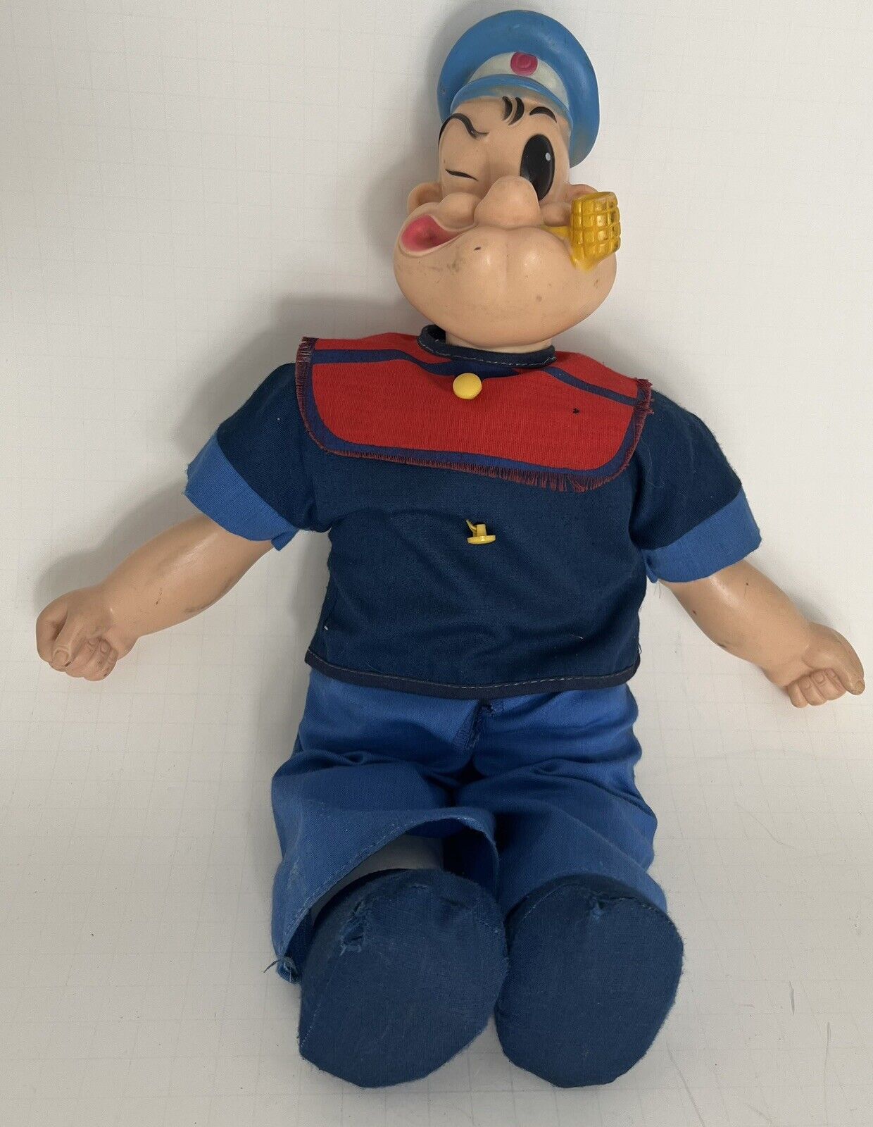 Popeye Vintage 16” Doll 1979 King Features SY Engraved Tattoo Arms 