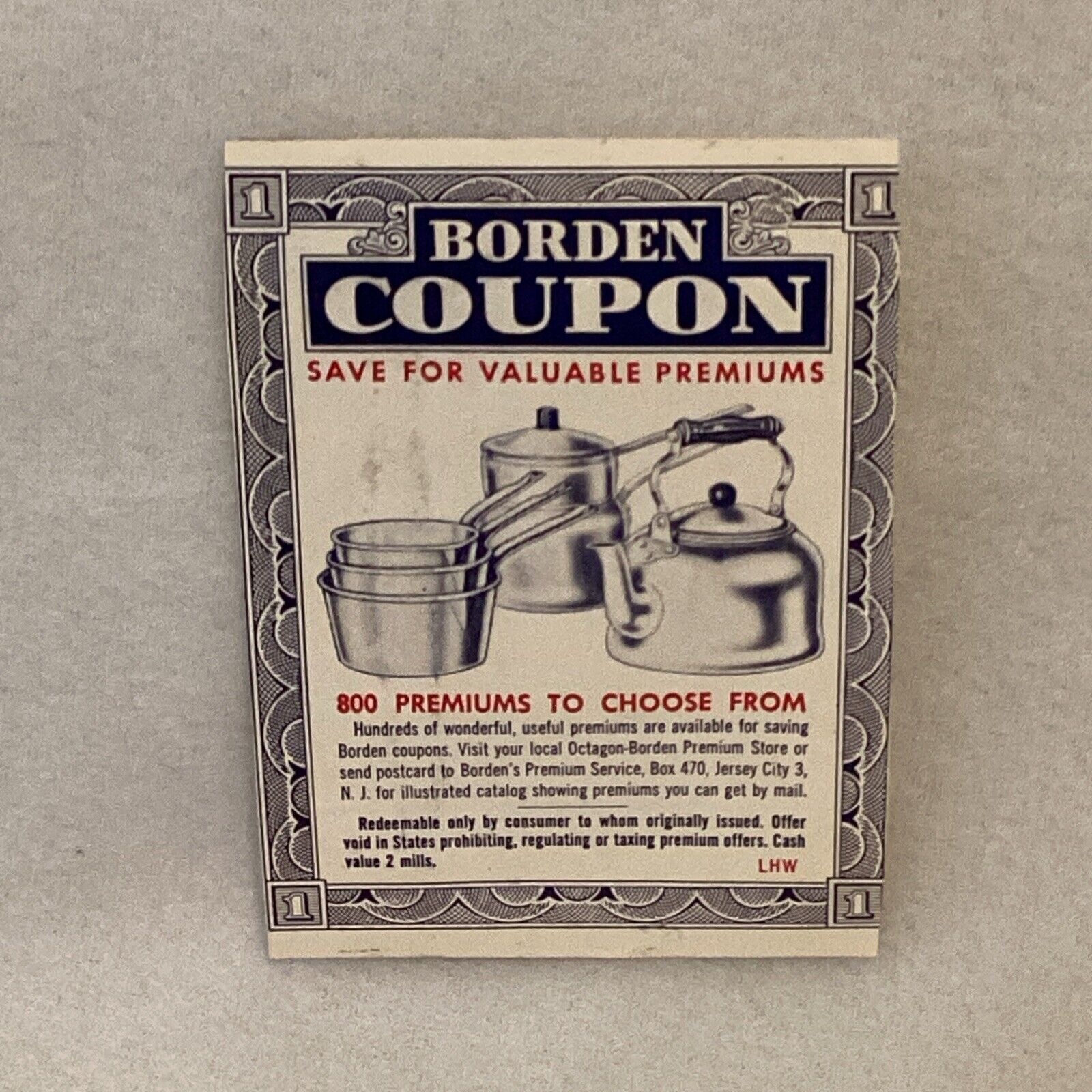 Antique 1930’s Borden Coupon Save For 800 Valuable Premiums Kitchen Set
