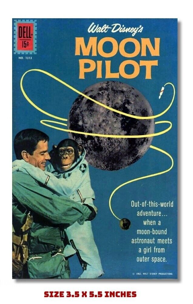 1962 MOON PILOT COMIC COVER MAGNET THINGS FROM THE 60\'S 3.5 X 5.5 \