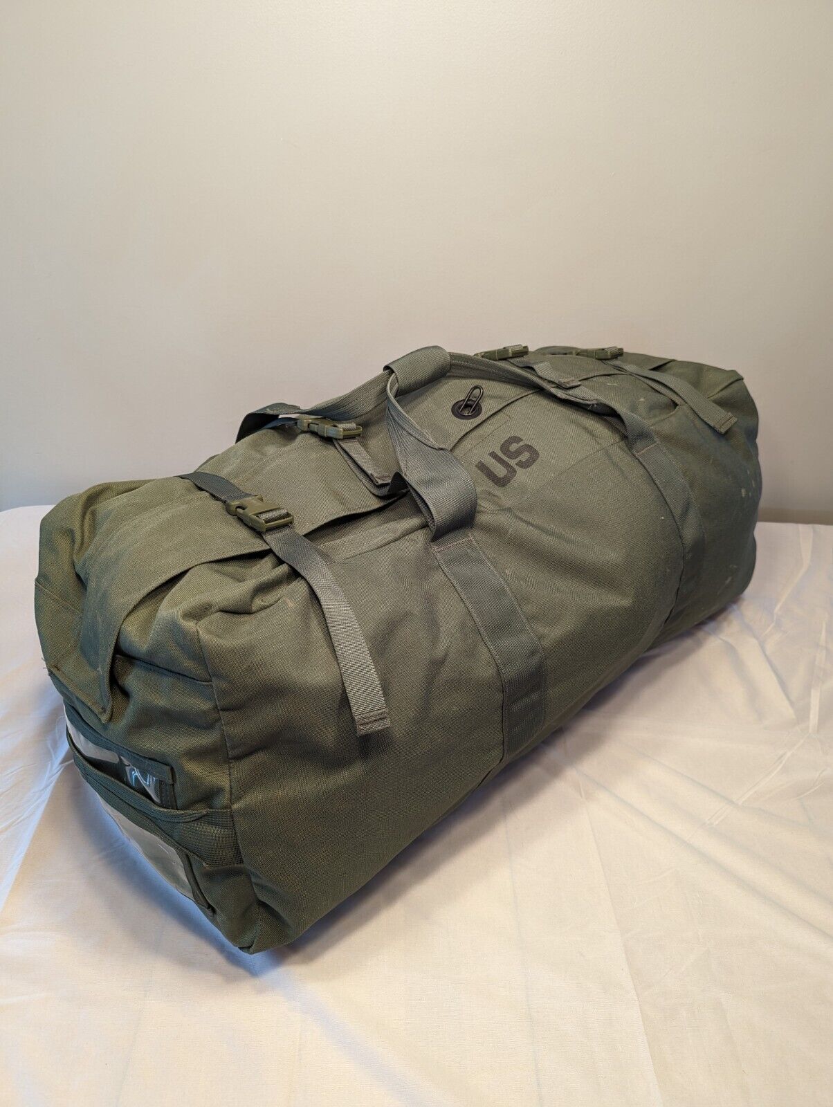 Improved Duffel Bag Green VGC US Military Zipper Deployment Flight Travel USGI