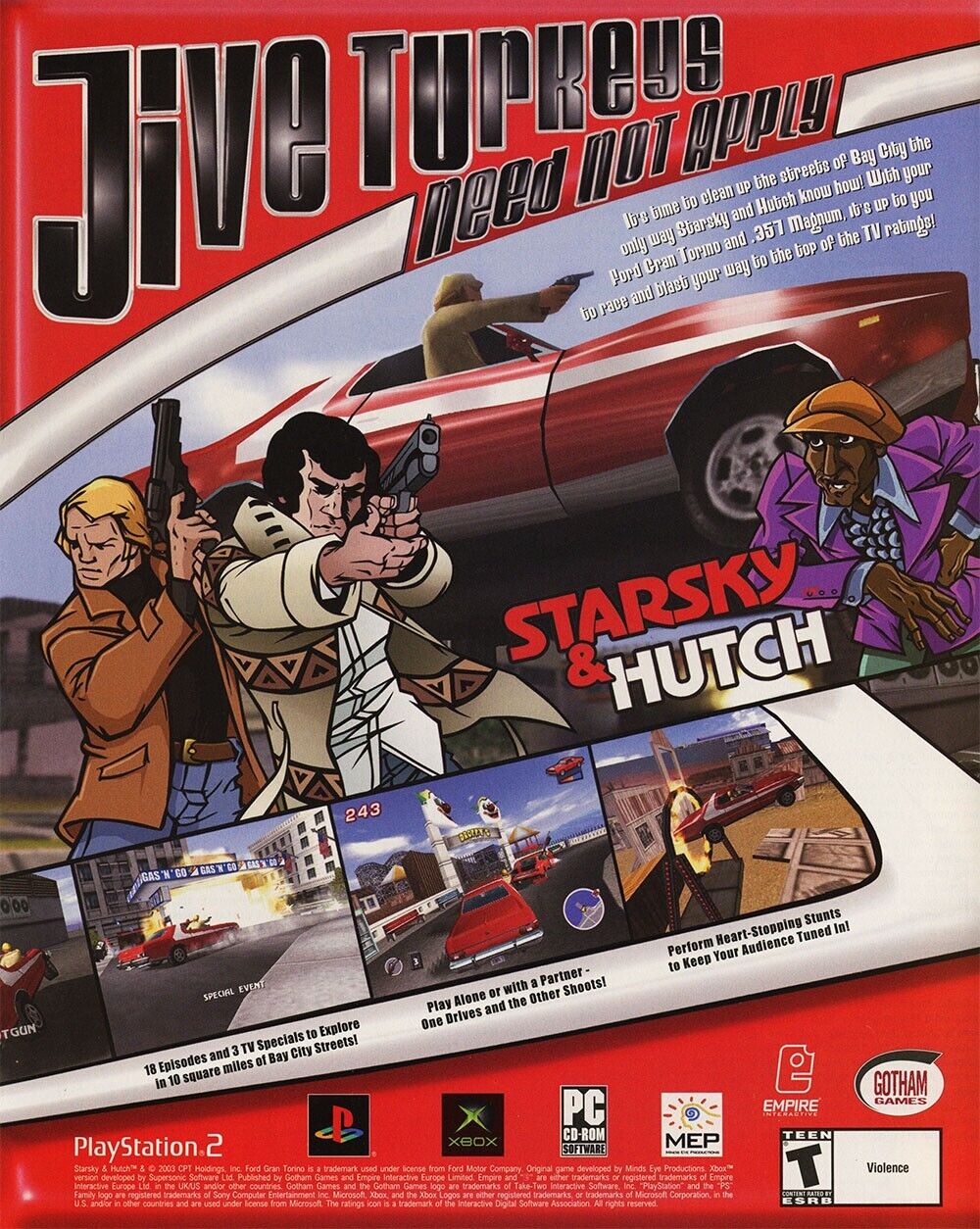 Starsky & Hutch PS2 Original 2004 Ad Authentic Retro TV Funny Video Game Promo
